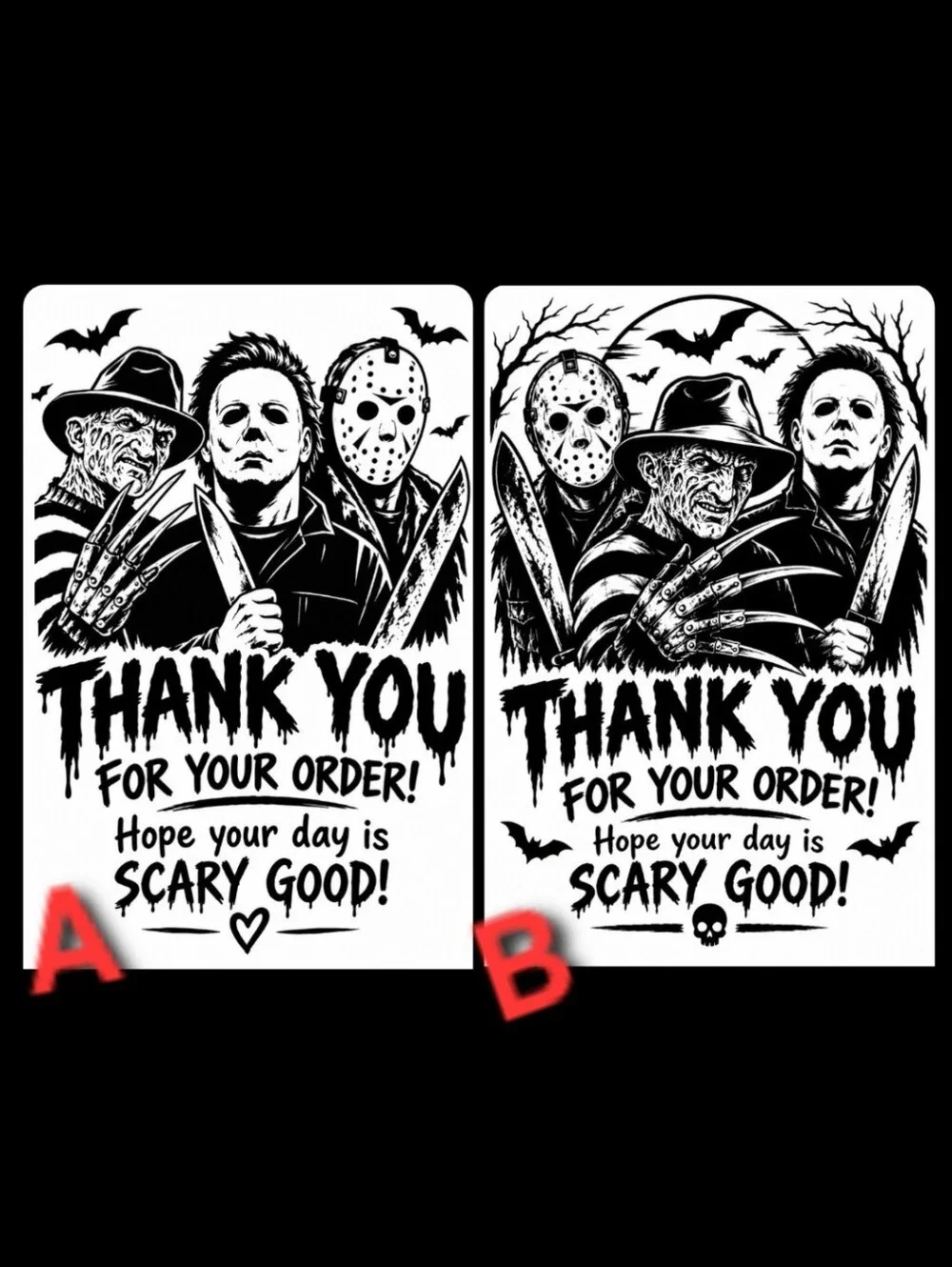 *PICK 1* CUSTOM 4x6 SPOOKY THANK YOU LABELS